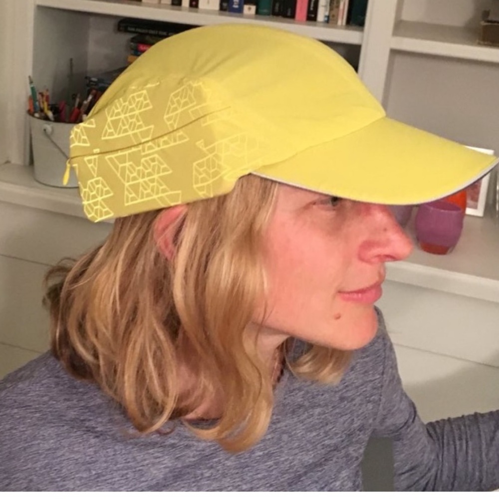 Oiselle Reflective Pocket Roga Hat, One Size, Shine Yellow